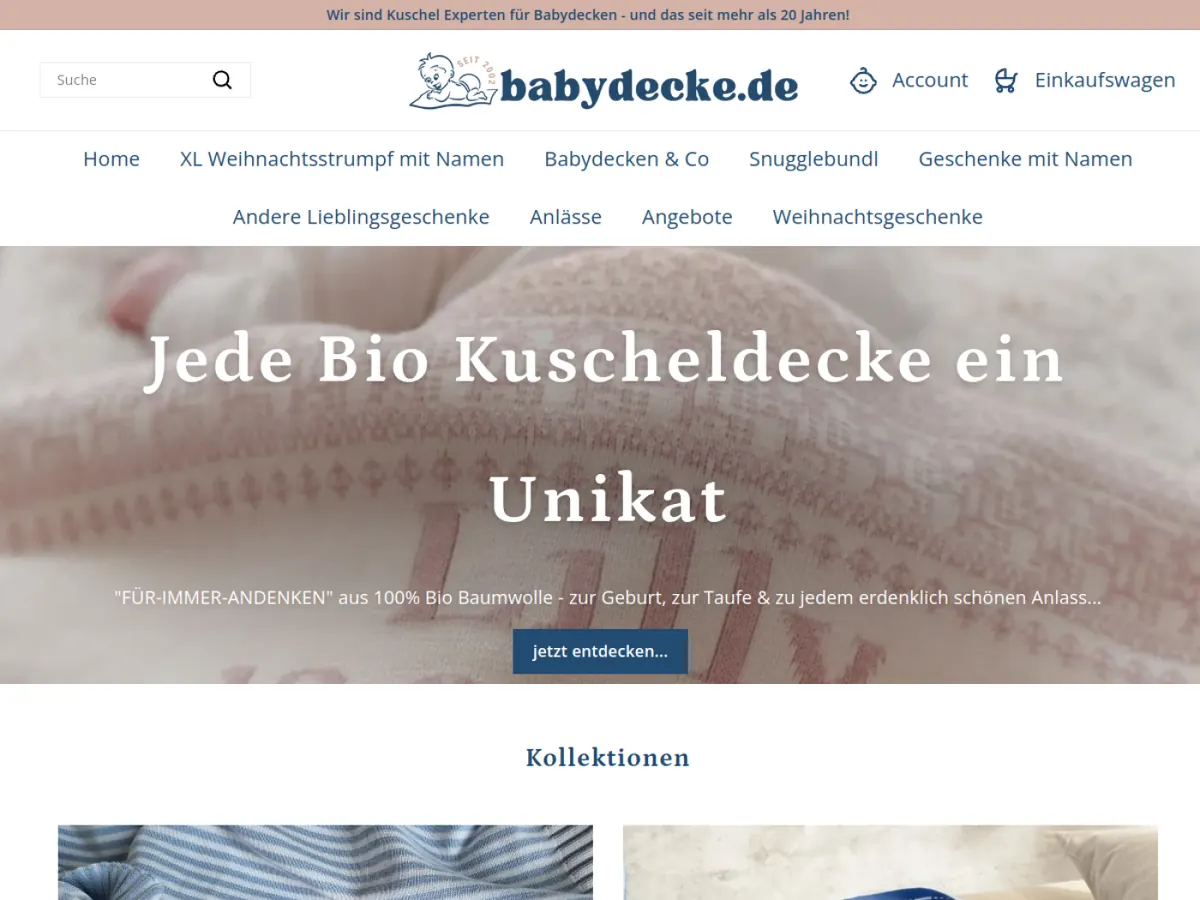 babydecke.de storefront homepage