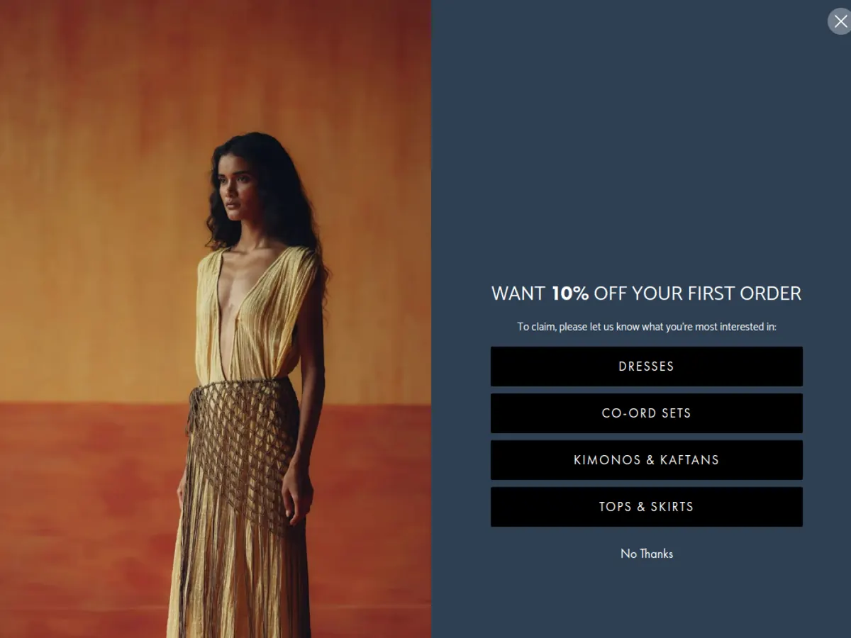 Studio Tia storefront homepage
